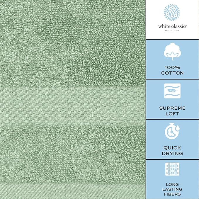 White Classic Luxury Bath Sheet Towels Extra Large | Highly Absorbent Hotel spa - Image 7