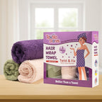 Textila 100% Cotton Hair Wrap Towels - Image 2