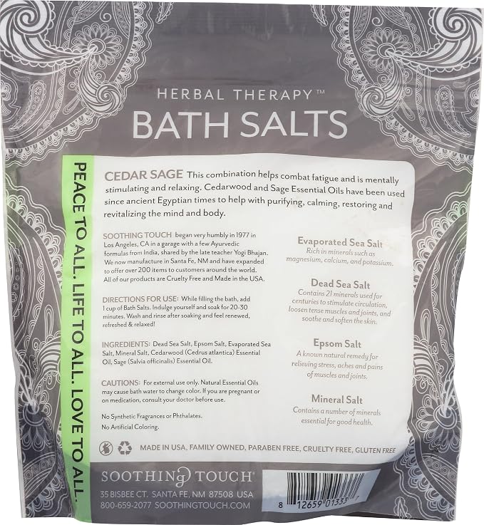 Soothing Touch Cedar Sage Restoring Bath Salts Pouch 32 Oz - Image 2
