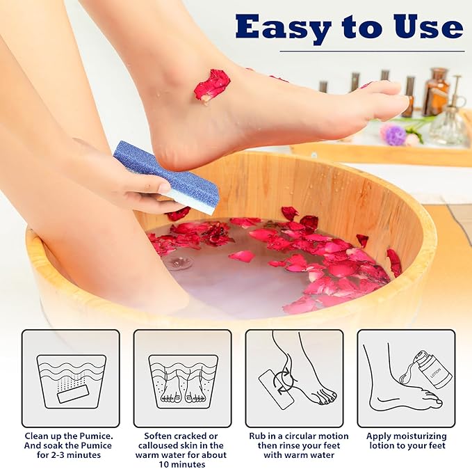 6 Pack Foot Pumice Stone for Feet Callus Remover, EWAGOA Pedicure Tools for Feet - Image 6