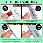 FANDAMEI Nail Tools, Nail Care Kit, Nail Files 100/180, Nail Buffer Block - Image 2