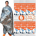 6 Pack Emergency Thermal Blanket Survival, 84” x 64” Extra Large Mylar Blankets by Unknown