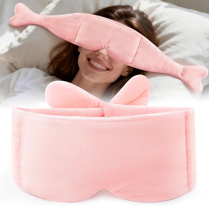 Weighted Eye Mask for Sleeping, Soft Minky Sleep Mask for Side Sleeper by Akakios