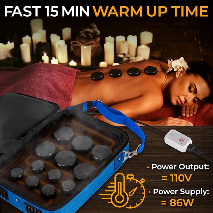 SereneLife Portable Massage Stone Warmer Set - Image 3
