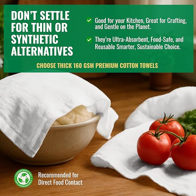 Flour Sack Towels – 24 Pack Cotton Kitchen Dish Towel, Tea Towels - Image 5