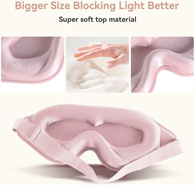 Sleep Mask for Men Women, Upgraded 3D Deep Contoured Eye Covers for Sleeping - Image 2