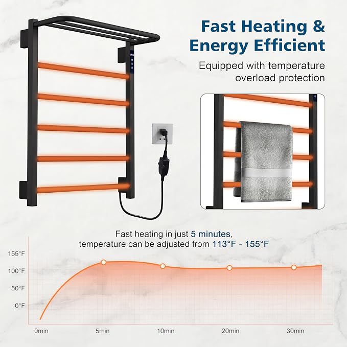 Heated Towel Racks for Bathroom, Hot Towel Warmer - Image 5