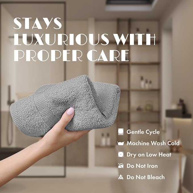 White Classic Light Gray Washcloths Set - Image 6