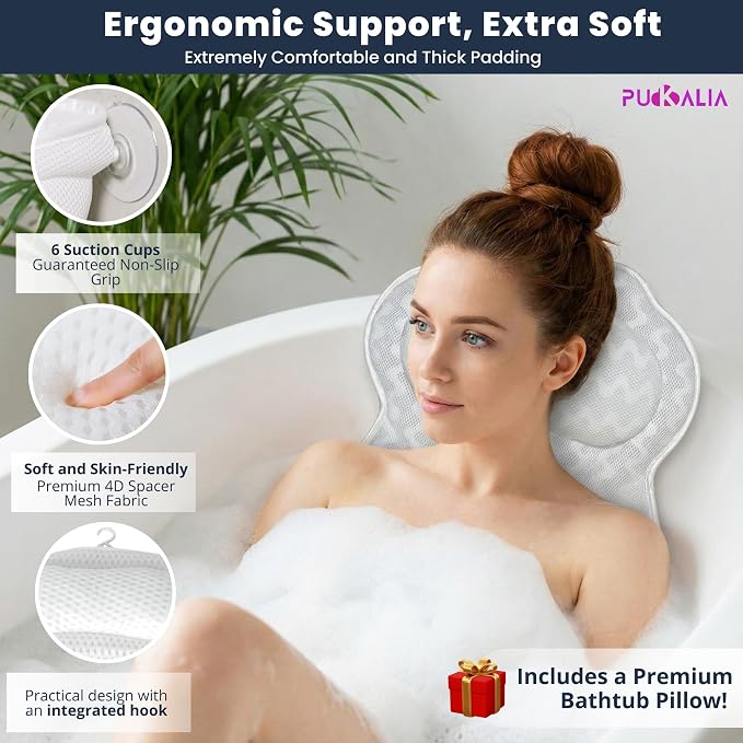 Bath Tray for Tub and Ergonomic Pillow Premium - Image 3