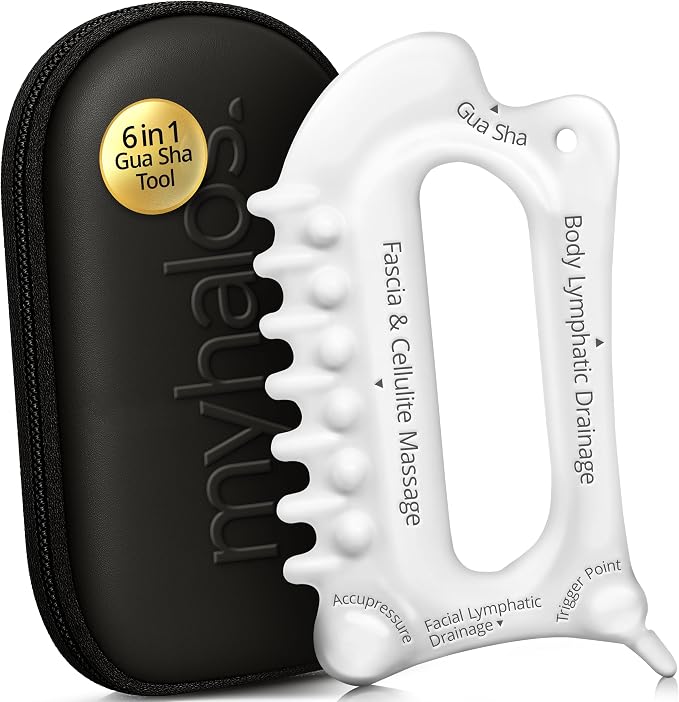 MyHalos 6-in-1 Ceramic Body Gua Sha Facial Tools by myhalos