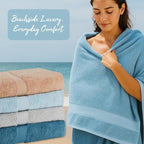 BolBom Towels 4 Pack Medium Bath Towel Set, 27“X54” Inches, 500 GSM 100% Ring - Image 4