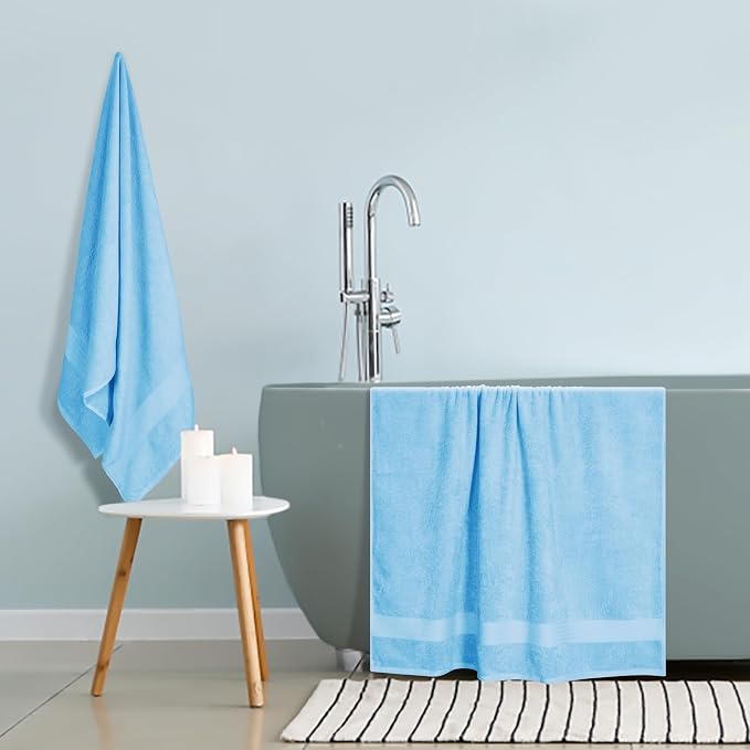 GLAMBURG Premium Cotton Oversized 2 Pack Bath Sheet 35x70-100% Pure Cotton - Image 4