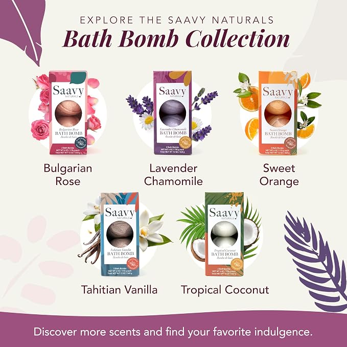 Saavy Naturals Bath Bombs – Relaxing Foaming Fizz Bubbles, Organic Bath Bombs - Image 7
