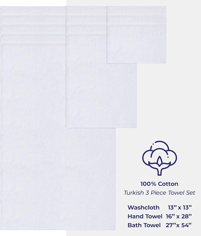 American Soft Linen Premium 3 Piece Towel Set, 1 Bath Towel 1 Hand Towel 1 - Image 4