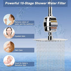 HarJue Filter Shower Head, High Pressure 8 Inch Rainfull - Image 3