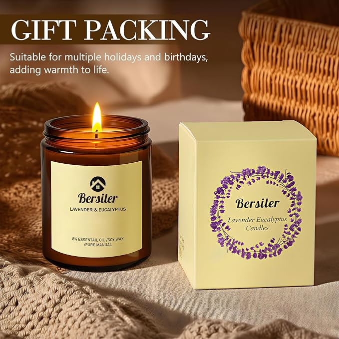 Aromatherapy Candles, Scented Candles, 7OZ Lavender Eucalyptus Candles Stress - Image 7