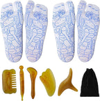 2 Pairs Reflexology Socks with Beginner Acupoint Massage Tools Set of 5 by GreatCase