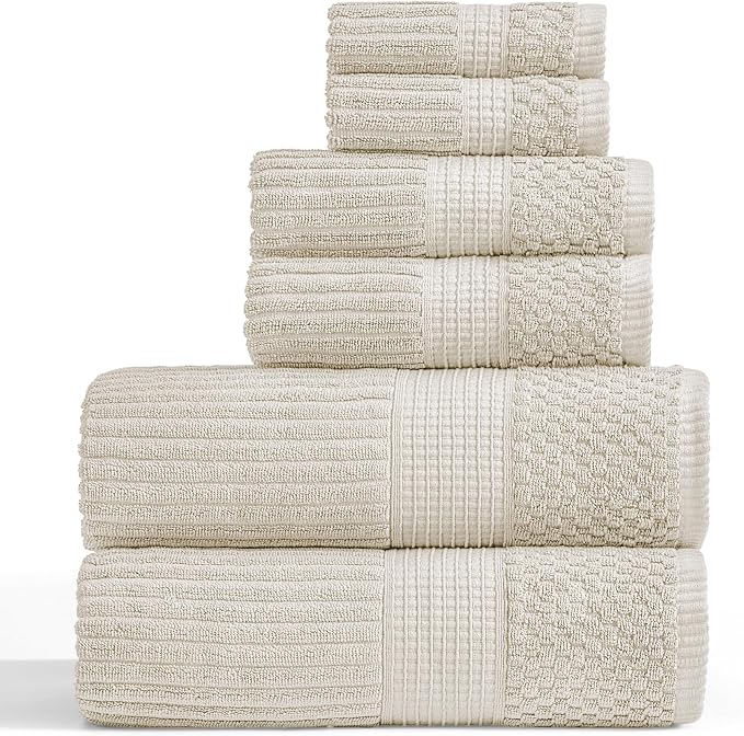 Springtree Home 100% Cotton Bath Towel Set | 6 Piece Set | Absorbent & by SpringtreeHome