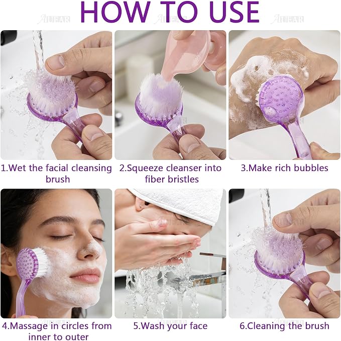 AUEAR, 4 Pack Face Brush for Cleansing and Facial Cleaning - Image 5