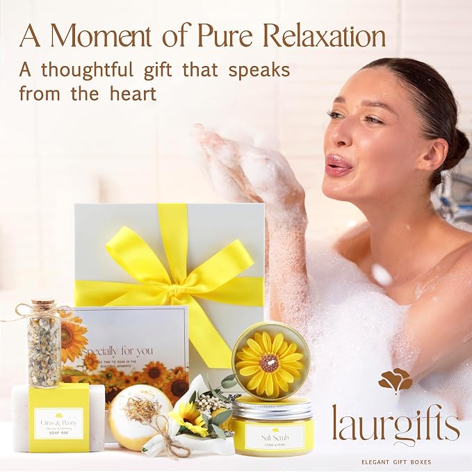 Birthday Gifts for Women – Yellow Sunshine Spa Gift Box, Luxury Bath & Self - Image 7