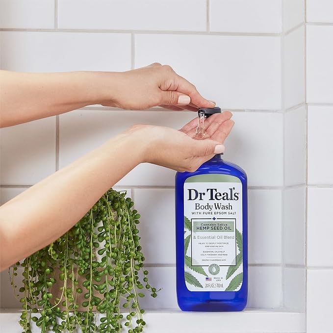 Dr Teal's Body Wash with Pure Epsom Salt, Cannabis Sativa Hemp Seed Oil - Image 5