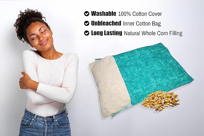 Microwavable Corn Filled Heating Pad and Cold Pack/Washable 100% Cotton Cover - Image 4