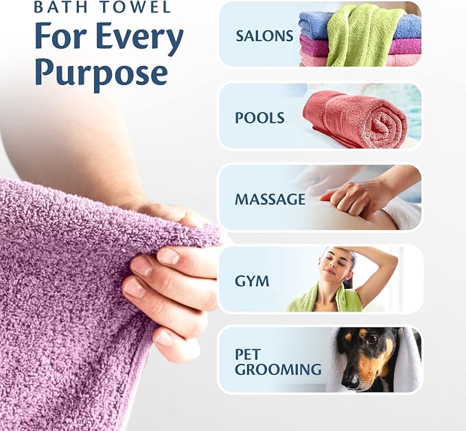 Small and Lightweight Cotton Towels Assorted Pastel Mix 24 x 40 inches Towels - Image 7