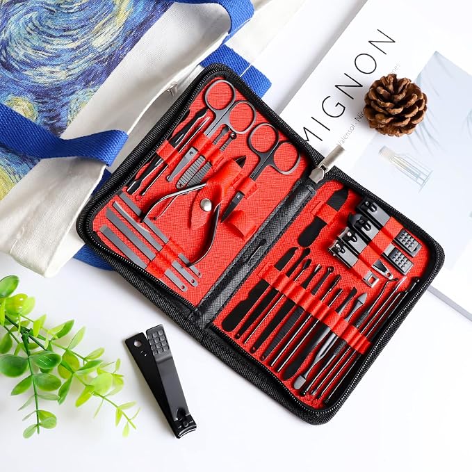 Manicure Set Pedicure Kit Womens Nail Clippers Set 32 in 1 Professional - Image 7