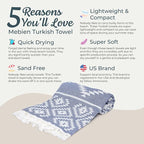 Premium Turkish Beach Towel – 100% Cotton, Quick Dry, Sand Free, Oversized Pool - Image 3