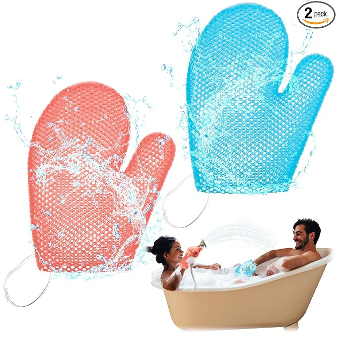 Karenhi 2 Pcs Honeycomb Exfoliating Glove Bath Mitt Body Spa Scrubber, by Karenhi