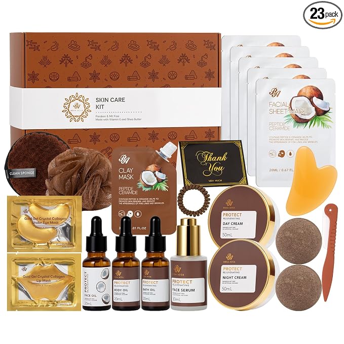 Coconut 23 Pcs Facial Skin Care Kit by RAROSAACCA