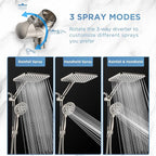 Dual Handheld Shower Head Combo, 2-in-1 Rain Shower Heads System Wide Rainfall - Image 5