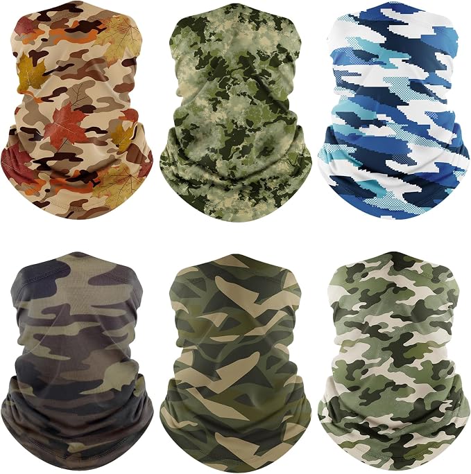 Fuinloth Neck Gaiter, 6 Pack Cooling UV Protection Bandana Face Mask Gator Scarf by fuinloth