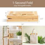 Bamboo Bathtub Tray | Splash-Proof Adjustable | Non-Slip Pads, Wine Holder & - Image 5
