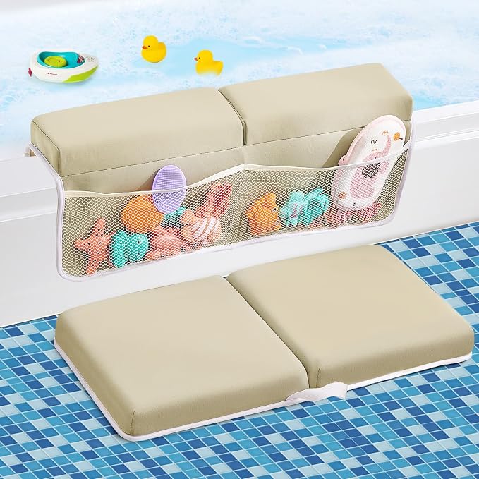 Baby Bath Kneeler and Elbow Rest Pad Set, Bath Kneeling Pad Thick Soft Quick by ILPEOD