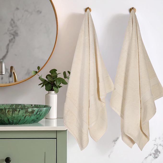 SUPERIOR Egyptian Cotton Pile Bath Towel Set of 2, Ultra Soft Luxury Towels by SUPERIOR
