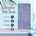 SmoothNovelty 16 Pack Microfiber Bath Towels Bulk 27'' x 60'' Oversized Size - Image 2