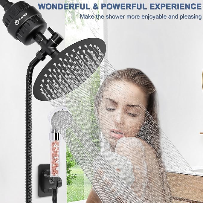 HarJue Filter Shower Head, High Pressure 8 Inch Rainfull - Image 6