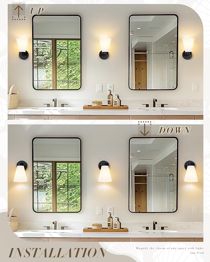 Bathroom Wall Sconce Set of Two, HWH Wall Vanity Light - Image 4