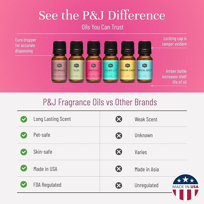 P&J Trading Fragrance Oil Hawaiian Set | Hibiscus, Island Life, Hawaiian Ginger - Image 3