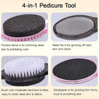 Foot Brush and Pumice Stone for Feet, 4-in-1 Foot File Callus Remover, Feet - Image 2