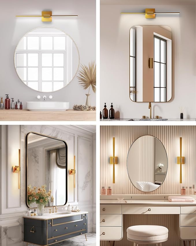 JACKYLED Modern Bathroom Light Fixtures Over Mirror 3 Color Temperatures 2-Head - Image 2