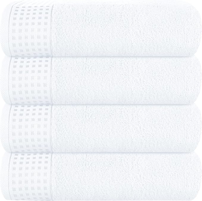 GLAMBURG Ultra Soft 4 Pack Oversized Bath Towel Set 27x54 inches, 100% Cotton by GLAMBURG