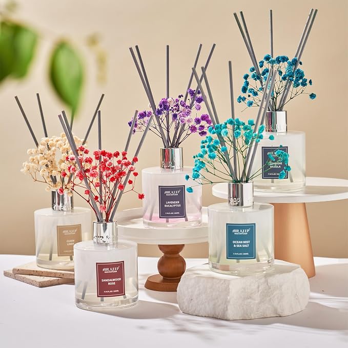 Airkeep Reed Diffuser Set/Clean Linen/6.76 fl oz/1 Pack/Home & Office Decor - Image 2