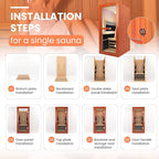 OUTEXER Infrared Sauna 1495W Wooden Saunas Spa Room Pacific Clear Cedar Wood - Image 7