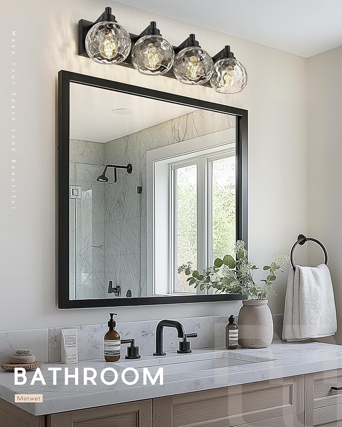 Bathroom Light Fixtures Over Mirror, 4-Light Modern Sconces Wall Lighting - Image 6