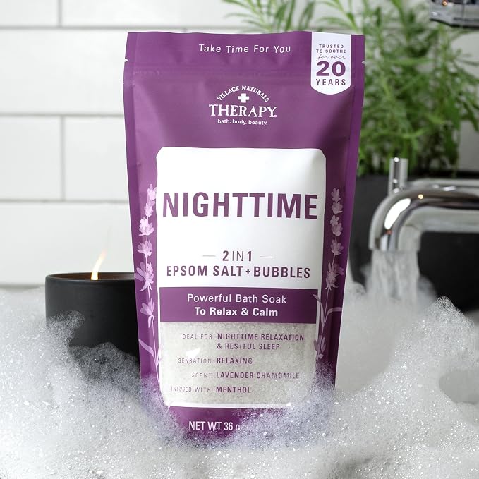 Village Naturals Therapy, Nighttime Foaming Epsom Soak, 36 Oz - Image 6