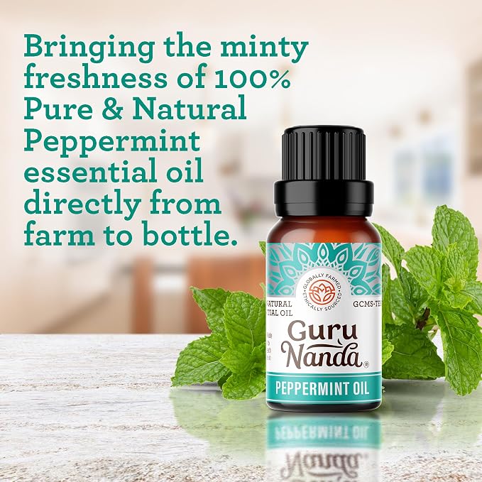 GuruNanda Peppermint Essential Oil, 100% Pure, Natural & Undiluted Aromatherapy - Image 2