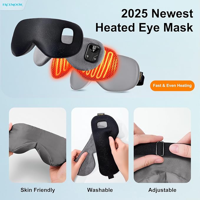 FACEMOON Heated Eye Mask for Dry Eyes: Electric Warm Compress for Blepharitis - Image 7