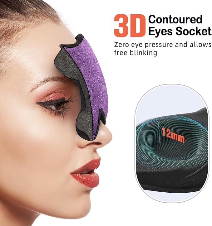LitBear Sleep Mask for Side Sleeper Women Men, Eye Mask for Sleeping Light - Image 4